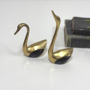 Vintage brass swans- ring holders
